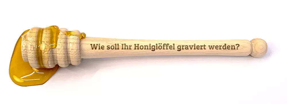 Honigheber mit Gravur Honiglöffel personalisieren mit persönlichen Text oder Namen