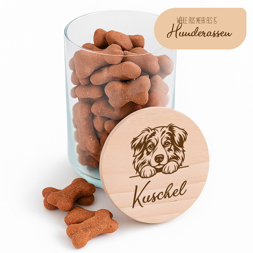 Vorratsglas für Hunde Leckerlis - personalisiert 