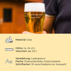 Personalisiertes Weizenbierglas Produktdetails
