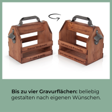 Holz-Bierträger mit Gravur