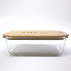 Lunchbox aus Glas mit Bambusdeckel