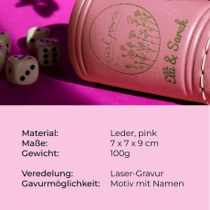 Pinker Würfelbecher Informationen